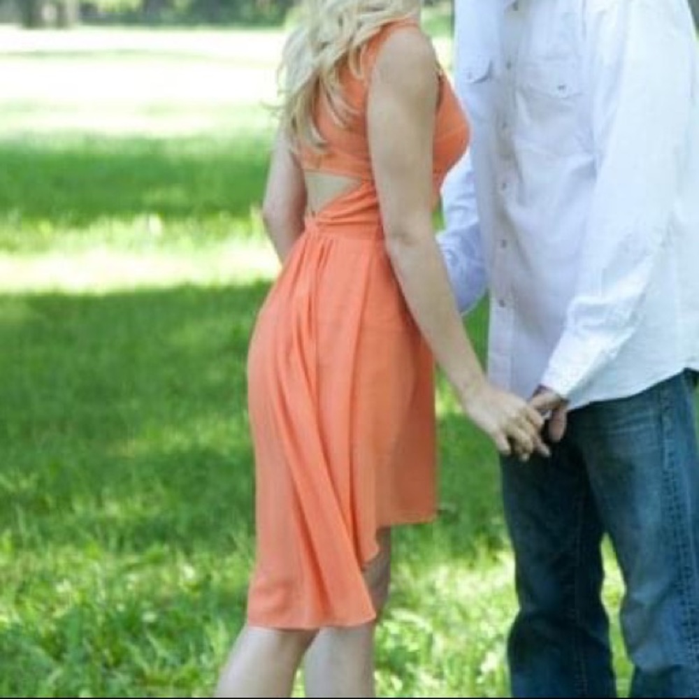 Bebe Orange High Low Dress